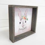 Nursery Print-Baby Bunny in Springtime Easter Small Canvas