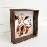 Not in the Mood - Baby Cow Watercolor - Cute Baby Cow Art