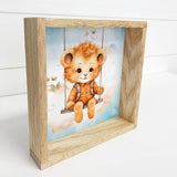 Swinging Baby Tiger - Sweet Tiger Canvas Art - Wood Framed