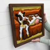 Lazy Cow Painting- Farmhouse Sign- Cow Art- Funny Cow Art