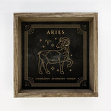 Aries Zodiac Horoscope Sign Canvas and Wood Wall Art