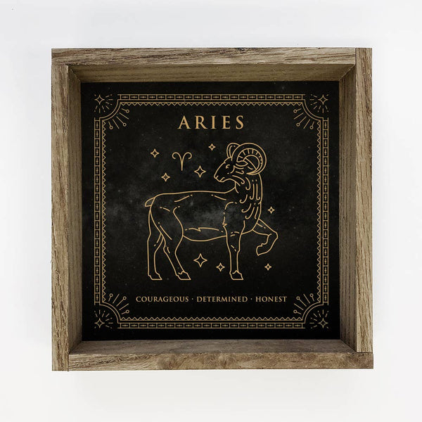 Aries Zodiac Horoscope Sign Canvas and Wood Wall Art