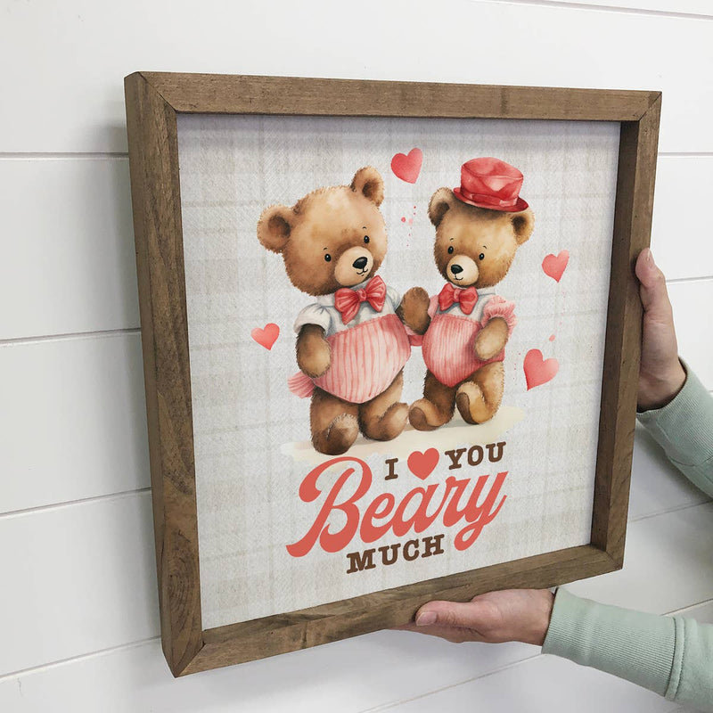Vintage Valentines I Love You Beary Much - Valentines Day
