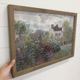 Monet Artist Garden - Garden Canvas Art - Wood Framed Decor