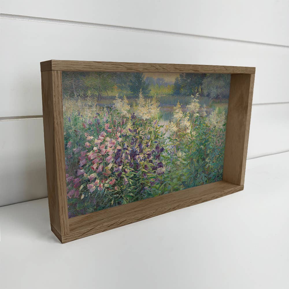 Meadow with Bell Flowers - Nature Canvas Art - Wood Framed