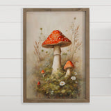 Fly Agaric Mushrooms Wall Art - Mushroom Canvas Art - Framed