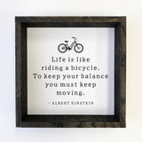 Bicycle Einstein Quote - Simple Quote Art - Simple Word Art