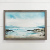 Blue Beach - Nature Canvas Art - Wood Framed Wall Art