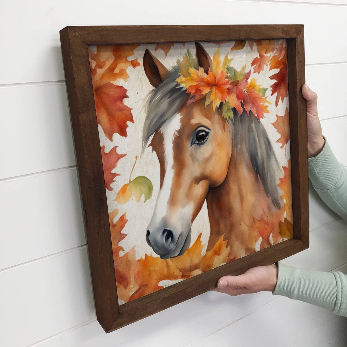 Fall Farm Animals Baby Horse - Cute Baby Animal Canvas Art