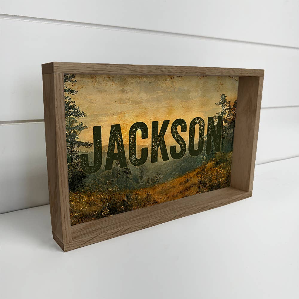 Custom Rustic Mountain Overlook - Custom Sign - Wood Framed