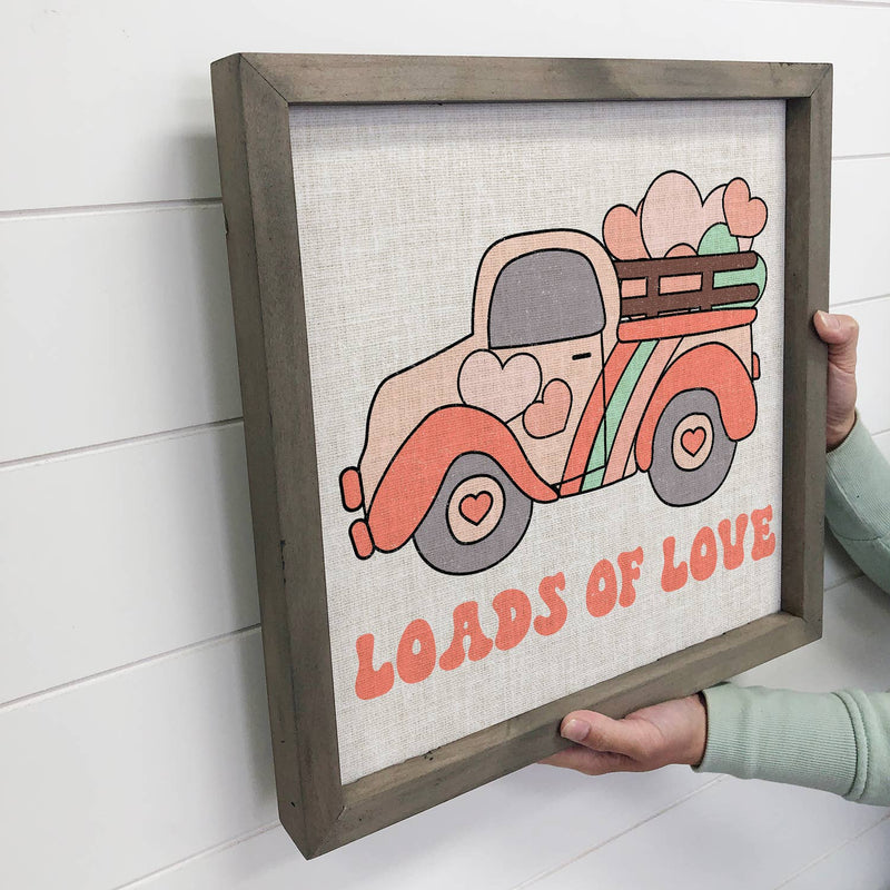 Loads of Love Retro Truck - Valentines Day Canvas Art