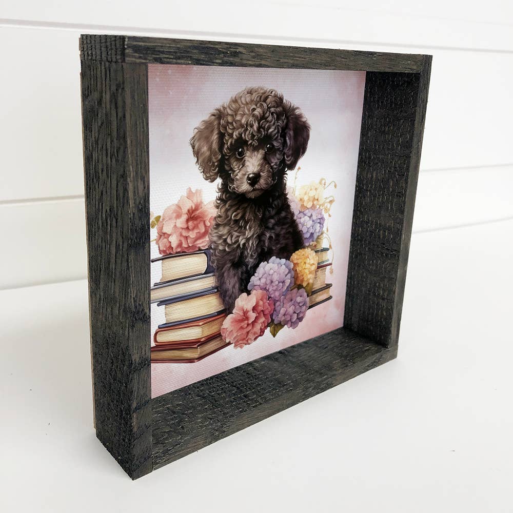 Labradoodle Puppy Books - Puppy Canvas Art - Book Wall Art
