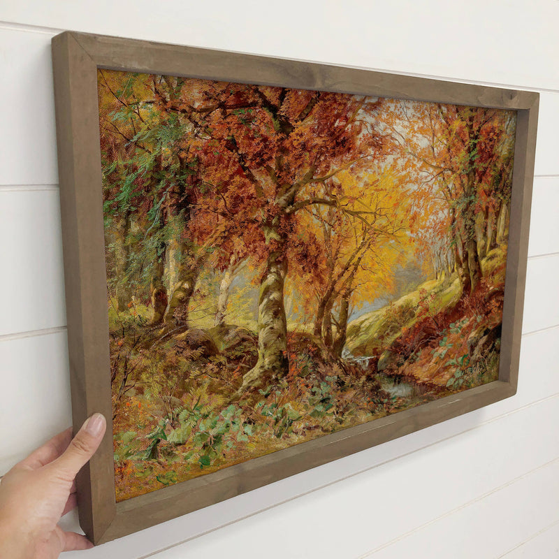 Forest Glade in the Fall - Framed Nature Decor - Cabin Art