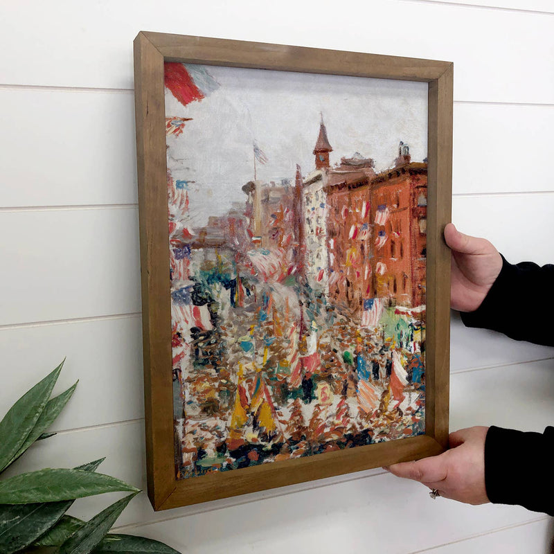 American Parade - Vintage City American Parade - Wood Framed