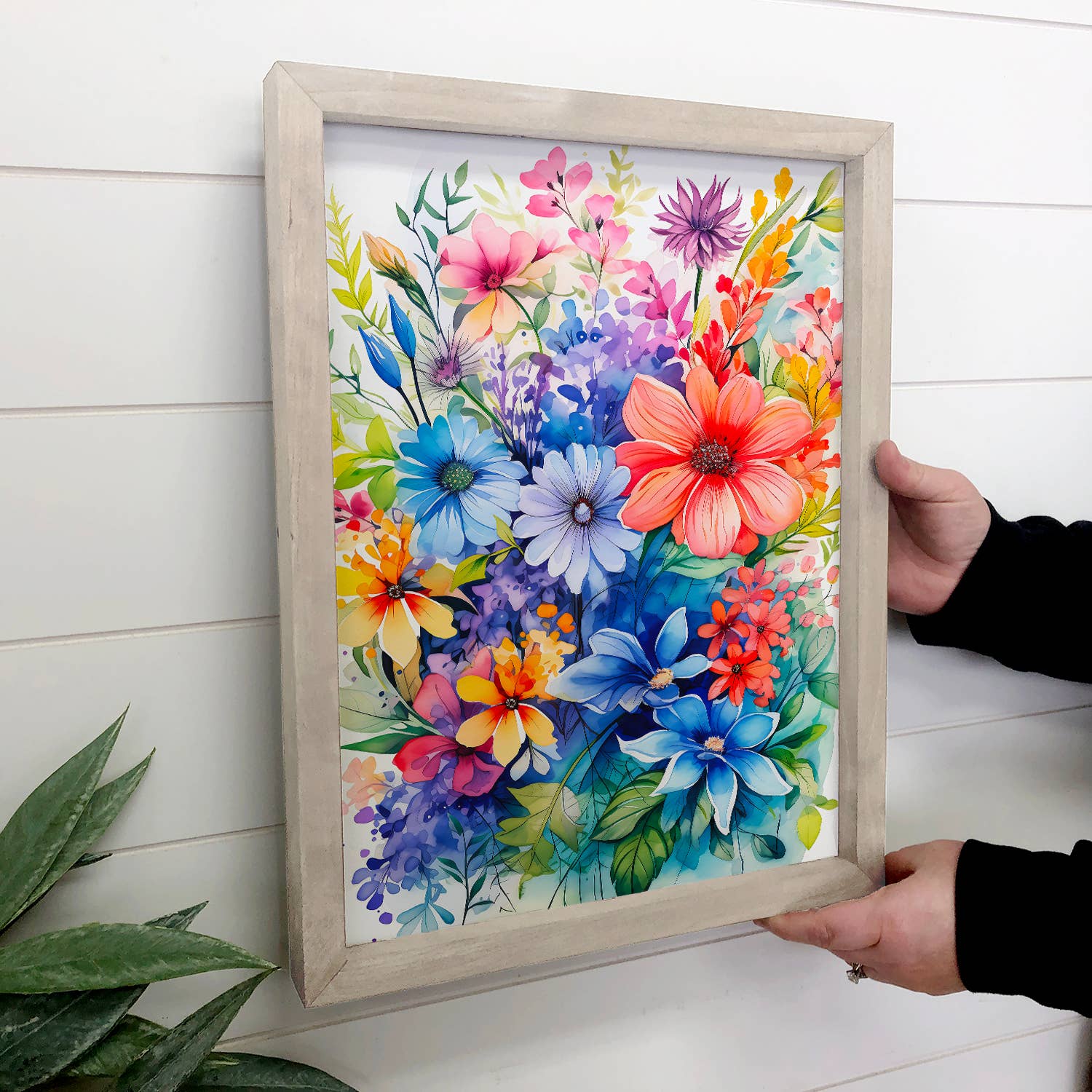 Bright Watercolor Floral - Vibrant Flower Bouquet Canvas Art