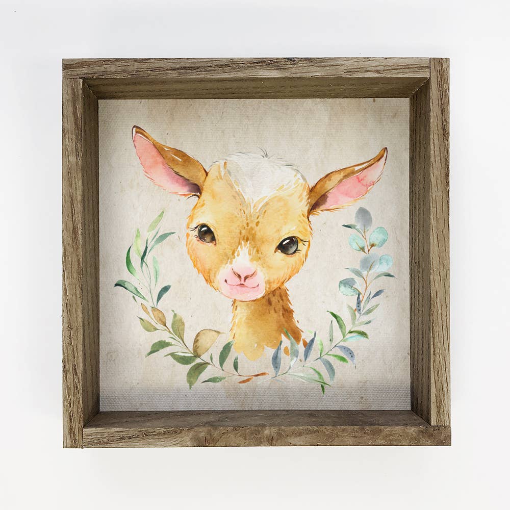 Baby Farm Watercolor Goat Small Tabletop Decor