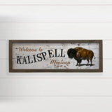 Personalized Welcome Sign - Framed Rustic Bison Wall Decor