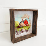 Welcome Red Barn - Farmhouse Welcome Sign -