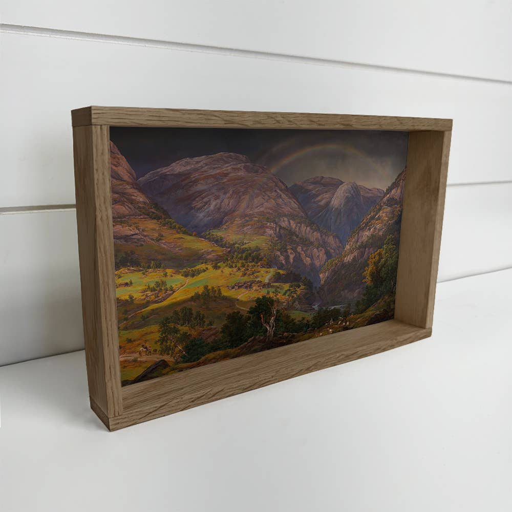 Rainbow in the Mountains -Nature Landscape Canvas Art