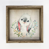 Watercolor Farm Bunny Small Canvas Decor