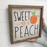 Sweet As A Peach - Cute Word Sign - Peach Wall Art