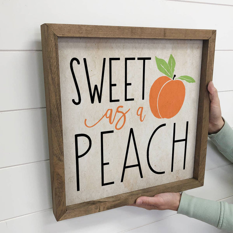 Sweet As A Peach - Cute Word Sign - Peach Wall Art