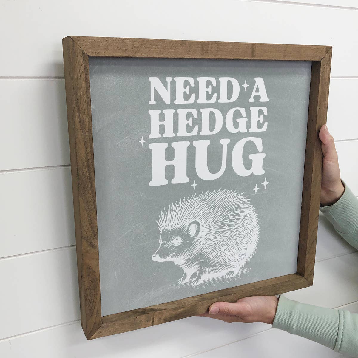 Need a Hedge Hug - Funny Animal Canvas Art - Framed Wall Art