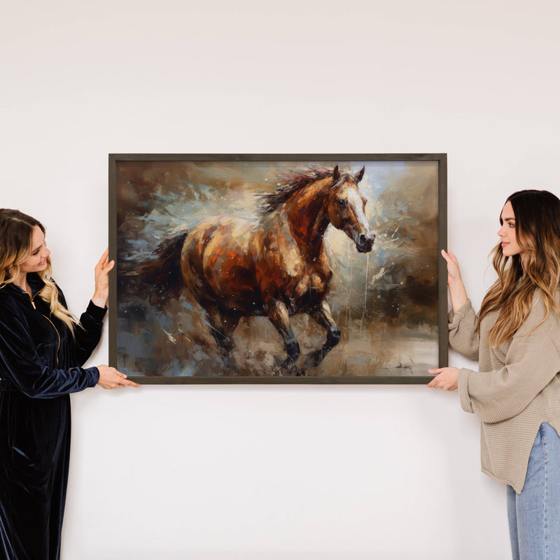 Horse in Motion - Farmhouse Wall Decor - Framed Animal Art