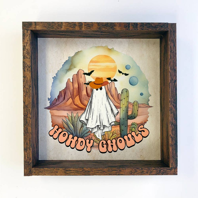 Howdy Ghouls - Cute Cowboy Halloween Art - Funny Cowboy Art