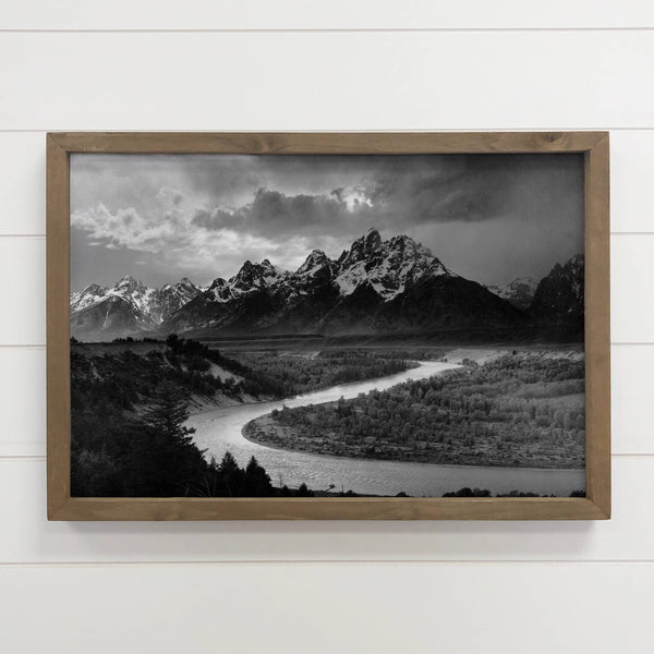 Tetons by Ansel Adams - Framed Nature Photograph Wall Art