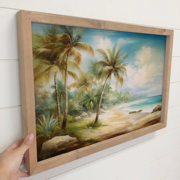 Modern Beach Painting - Beach House Wall Art - Framed Art