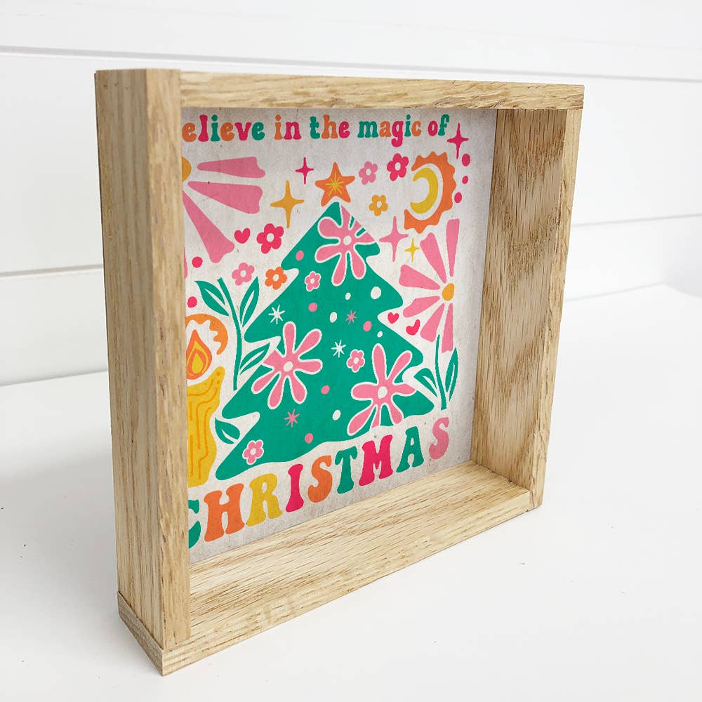 Retro Believe in the Magic of Christmas - Christmas Canvas