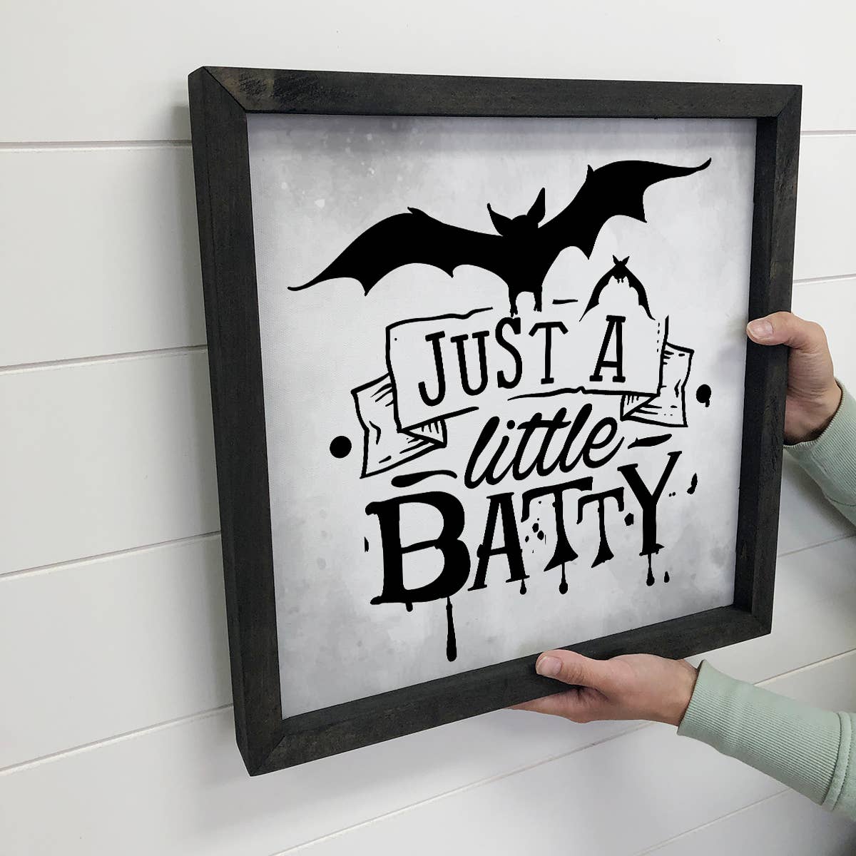 Just a Little Batty - Cute Halloween Sign - Bat Word Art