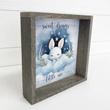 Sweet Dreams Bunny - Cute Bunny Canvas Art - Wood Framed