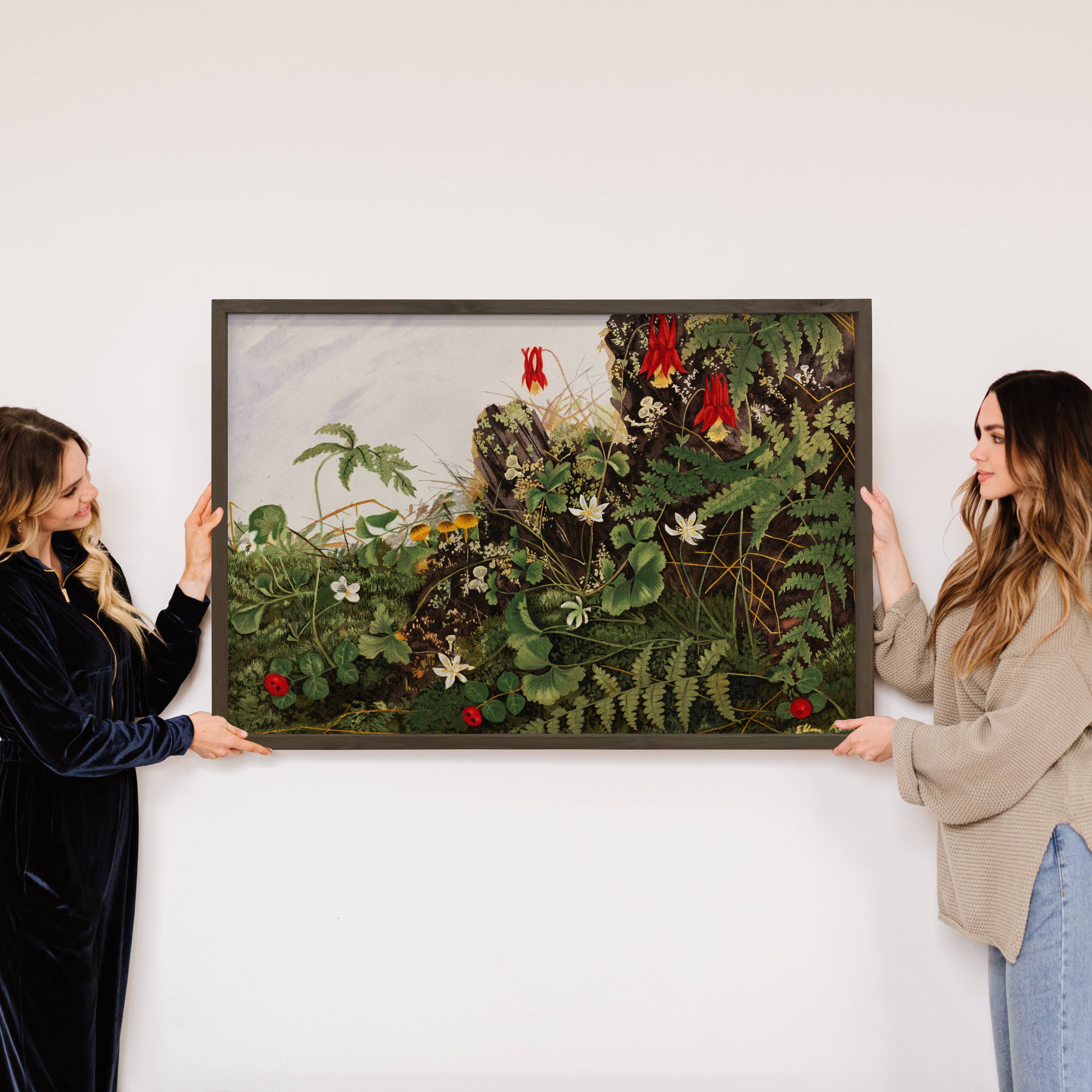 Vintage Wildflowers - Flower Canvas Art - Wood Framed