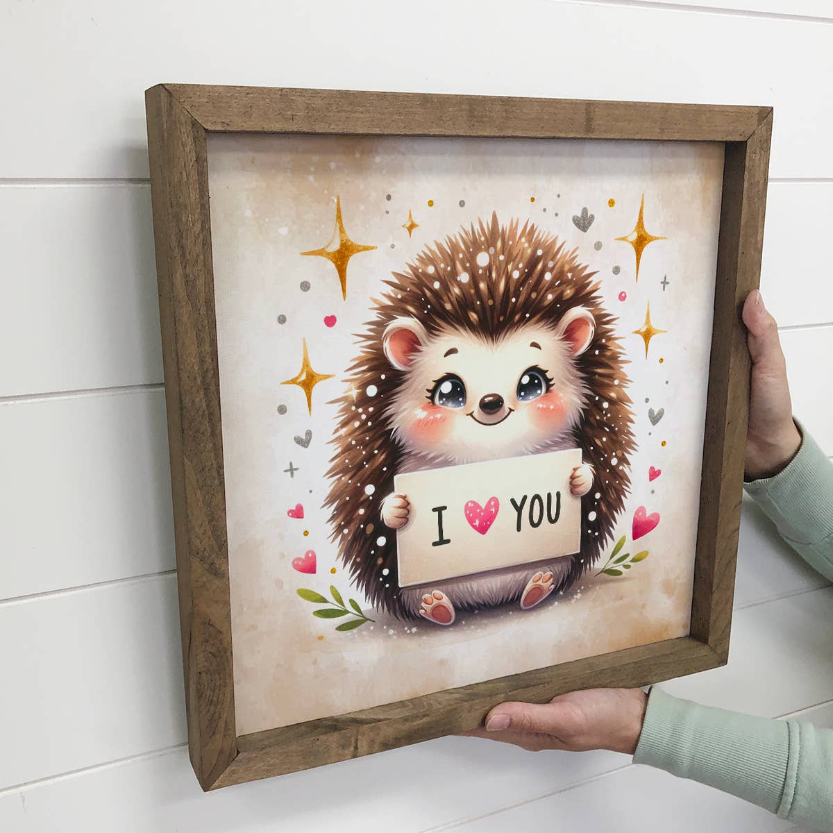 I Love You Hedgehog - Valentines Day Hedgehog Canvas Art