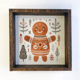 Scandinavian Gingerbread Man - Cute Holiday Canvas Art