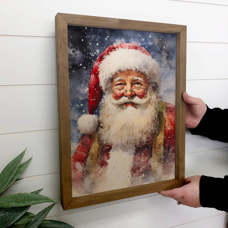 Ol' St. Nick Painting - Vintage Christmas Canvas Art