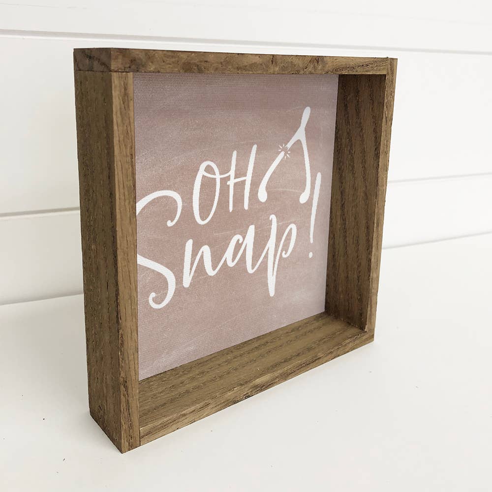 Oh Snap Turkey Wishbone - Thanksgiving Canvas Art - Framed