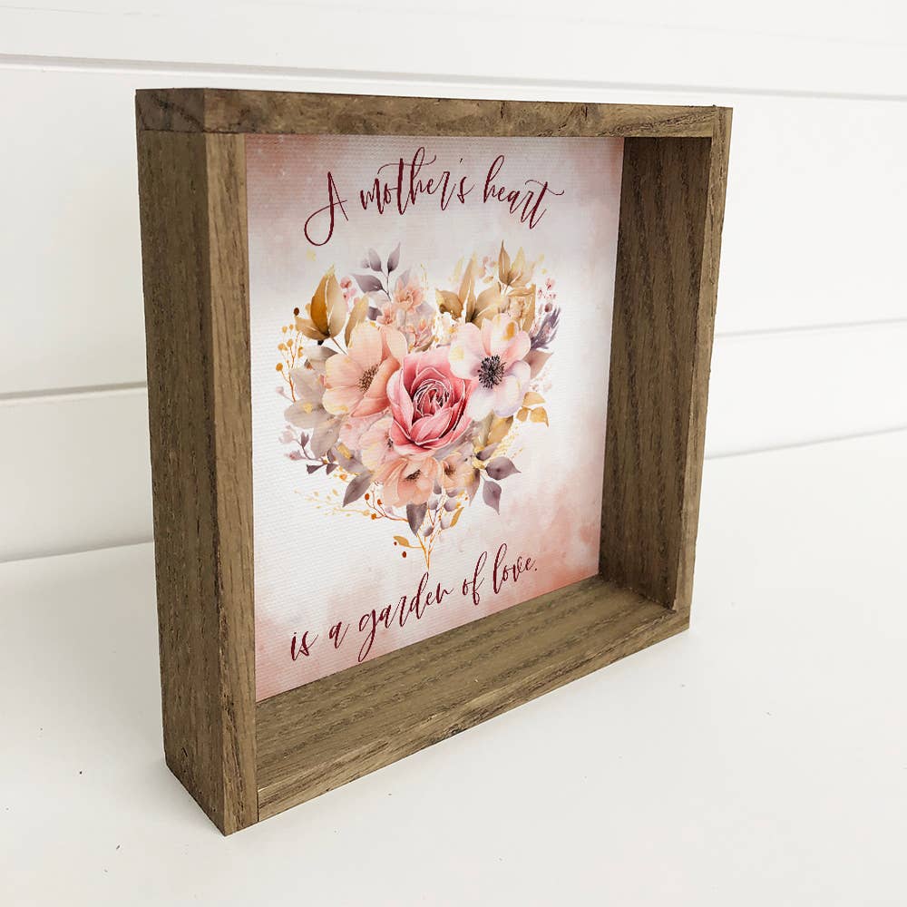 A Mother's Heart Wall Art - Mothers Day Canvas Art - Framed