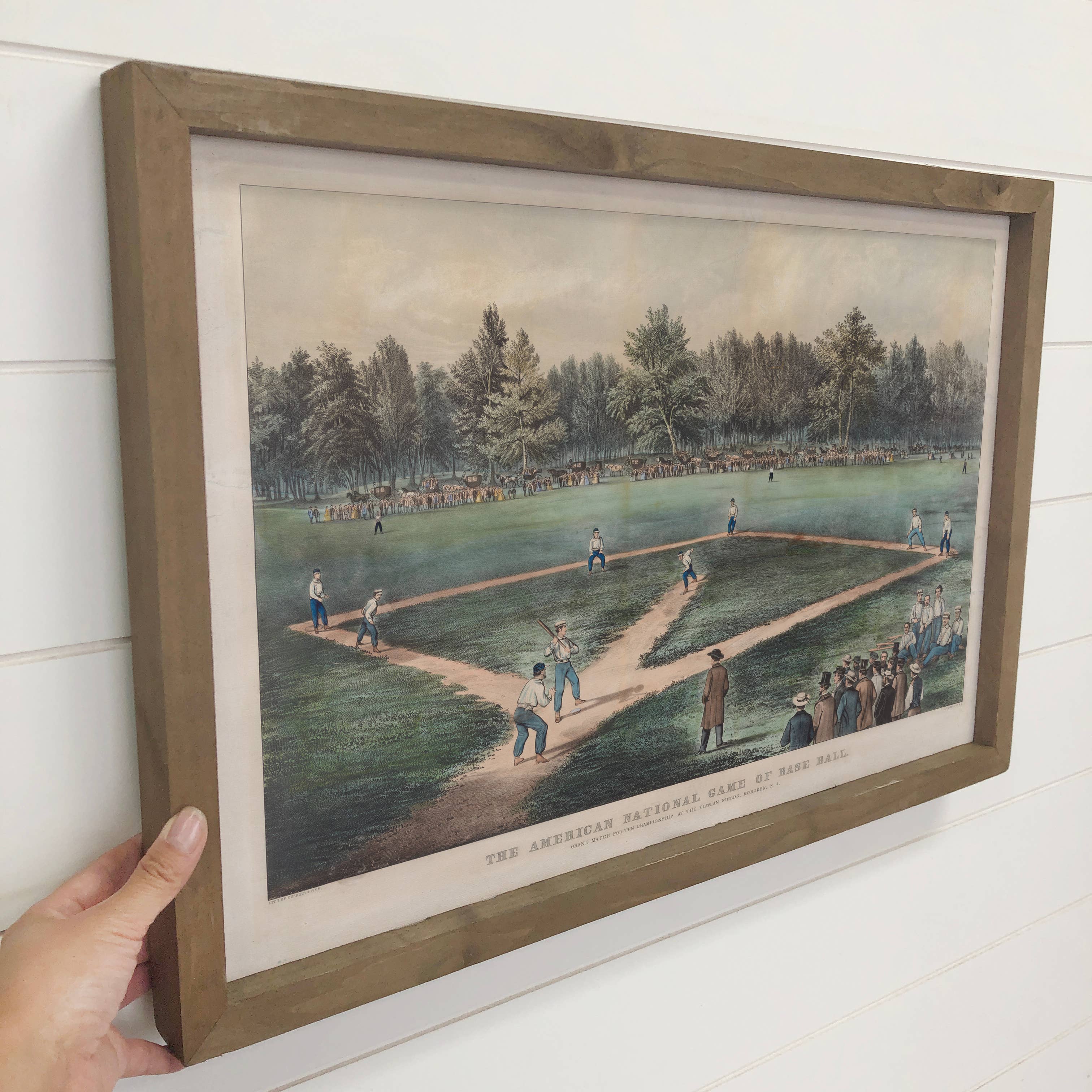 American Baseball Vintage - Living Room Decor - Framed Art