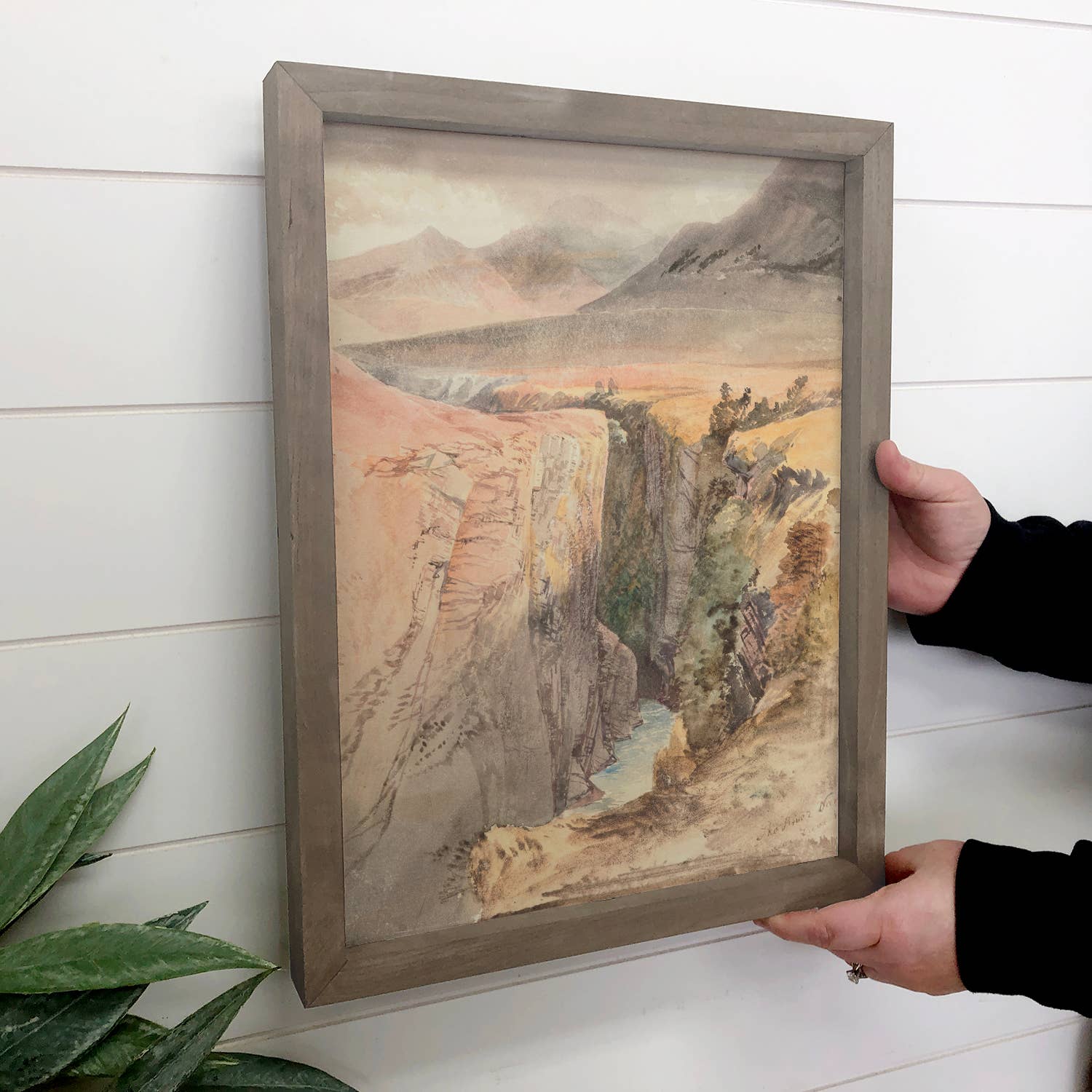 Desert Gorge - Desert Landscape Canvas Art - Wood Framed Art