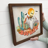 BooHaw - Funny Cowboy Ghost Art - Halloween Wall Art & Frame