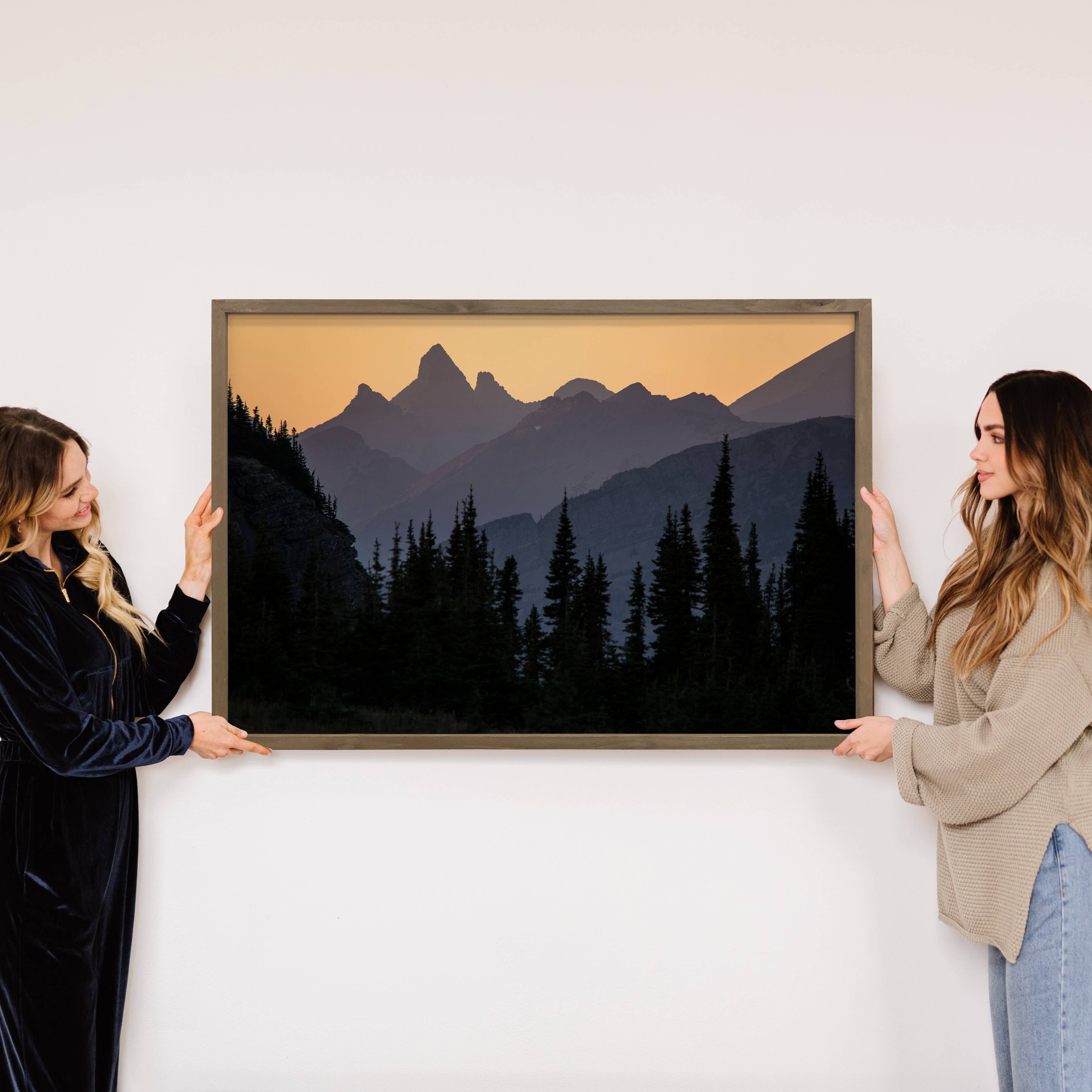 Stoney Indian Peaks Montana - Cabin Wall Art - Framed Nature