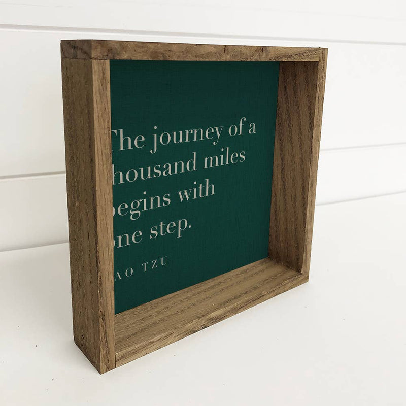 Quote The Journey - Farmhouse Word Sign - Framed Canvas Art