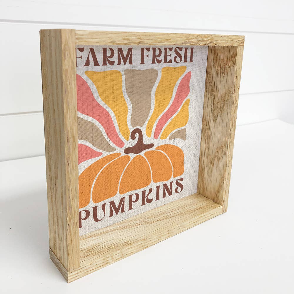 Farm Fresh Pumpkins Boho - Autumn Canvas Art - Framed Decor