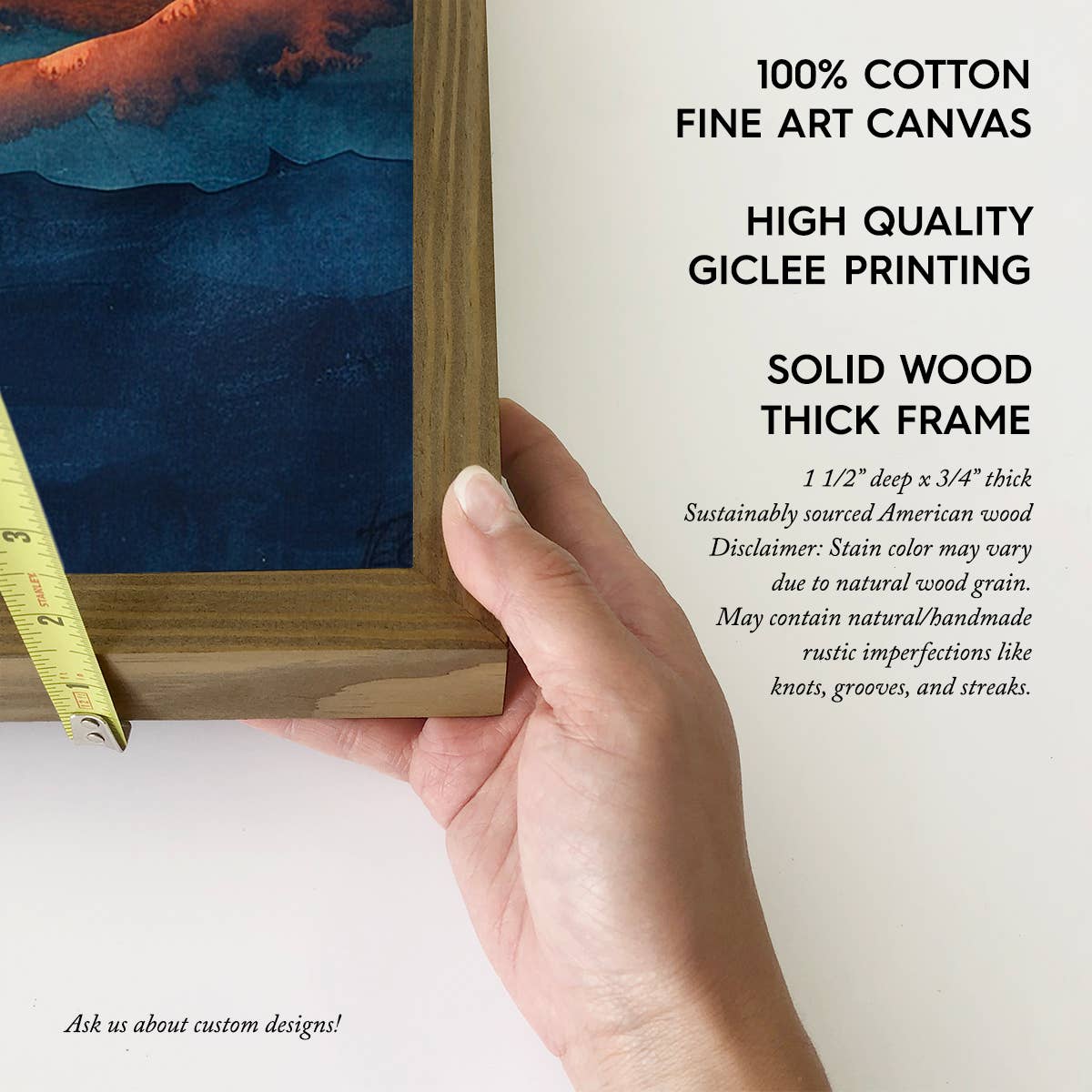 Moon Rising Over Mountains - Mountain Canvas Art - Framed