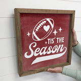 Tis The Season Football - Football Canvas Art - Wood Framed