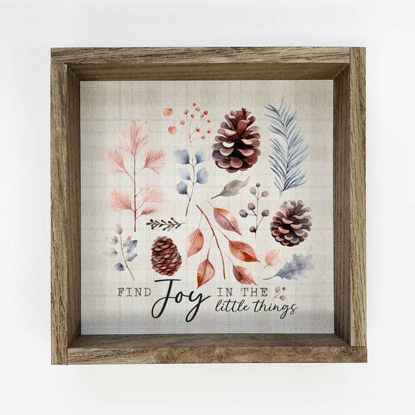 Find Joy in Little Things - Fall Nature Canvas Wall Art