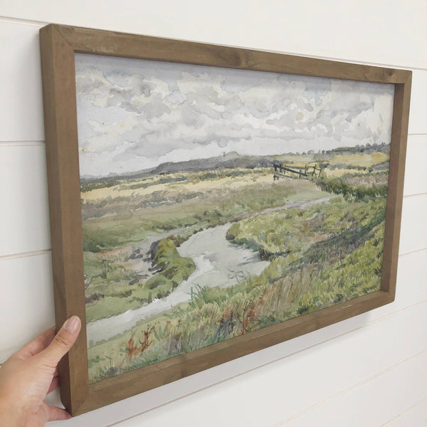 Stream in the Midwest - Framed Nature Art - Farmhouse Decor